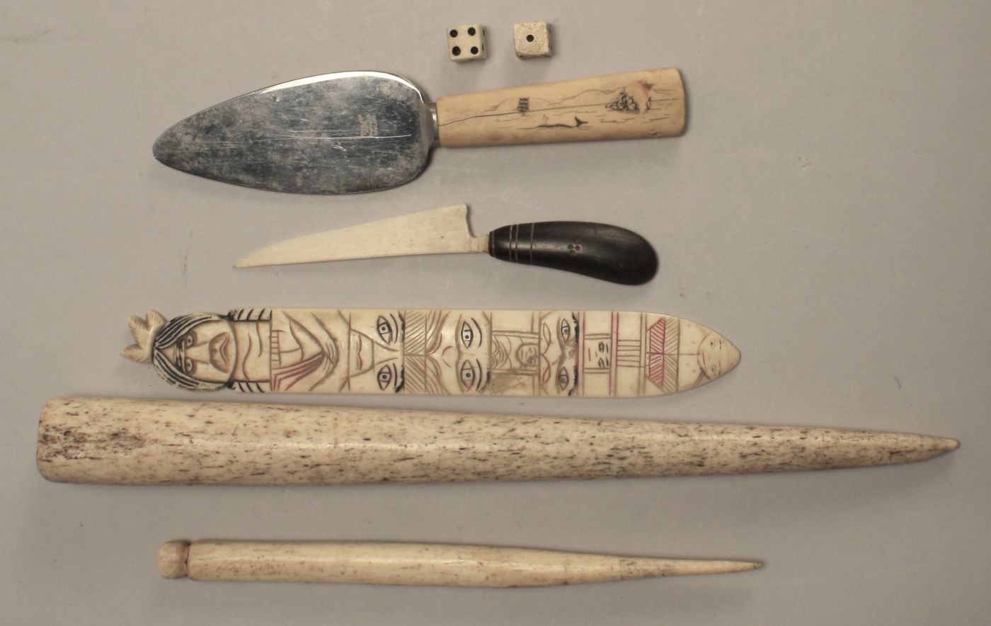 *SEVEN WHALE IVORY AND BONE
