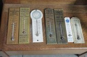 SEVEN WOODEN ADVERTISING THERM