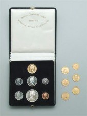 Seven world gold coins: two Br