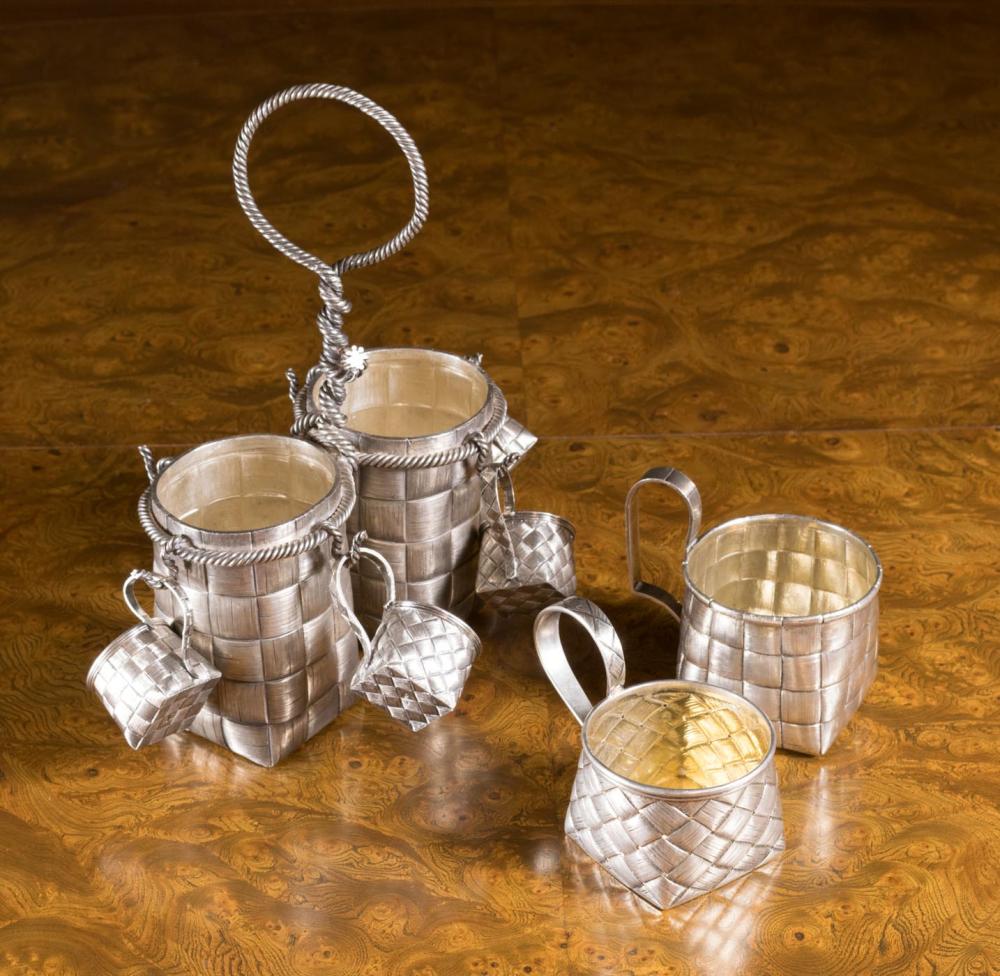 SEVENPIECE ASSEMBLED RUSSIAN SILVER