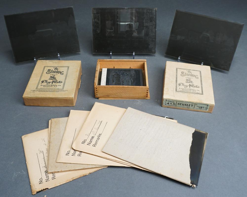 SEVENTEEN GLASS PHOTO NEGATIVES AND