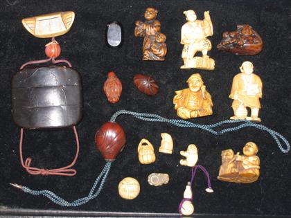 Seventeen Japanese Inro items   