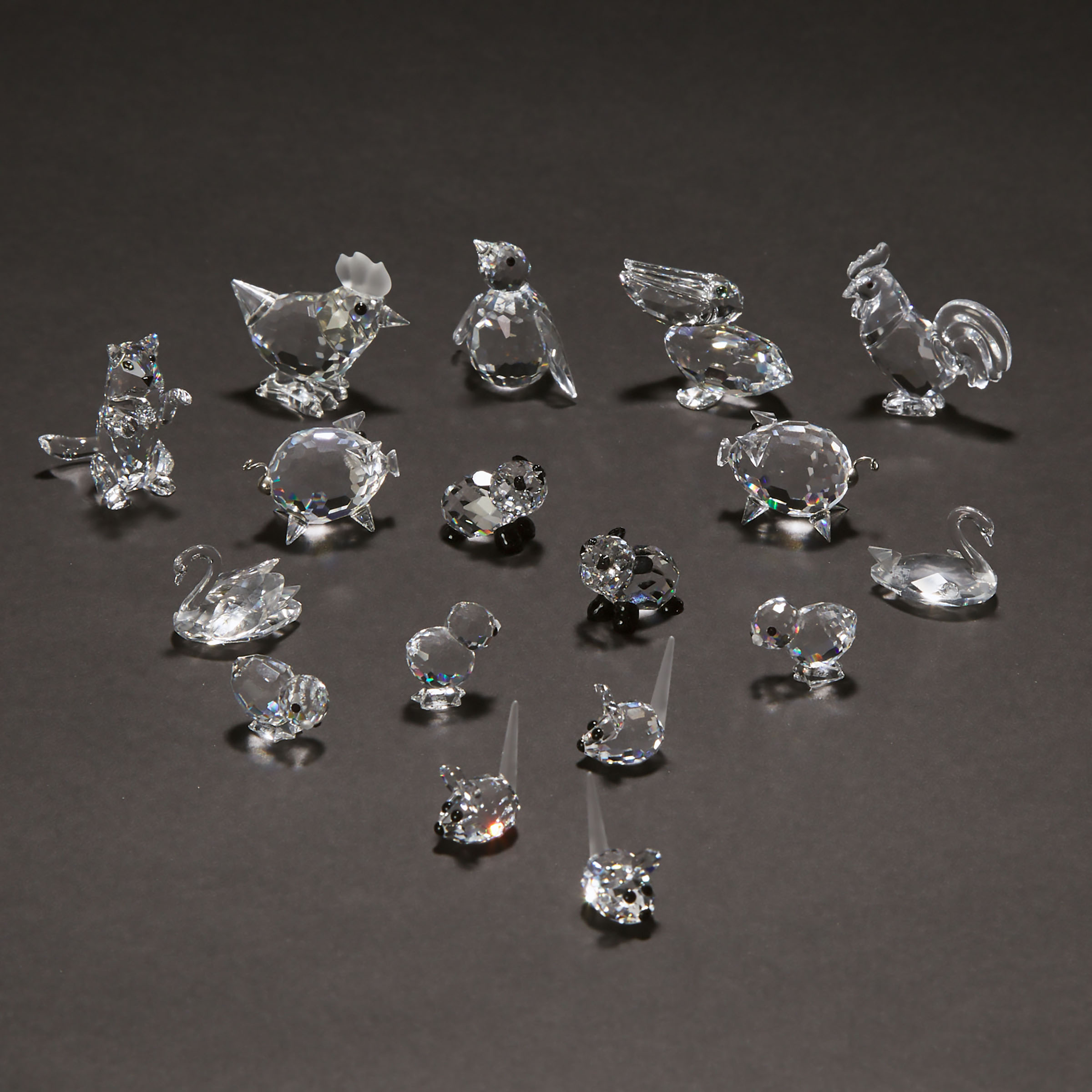 Seventeen Miniature Swarovski