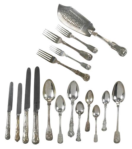 SEVENTEEN PIECES ENGLISH SILVER