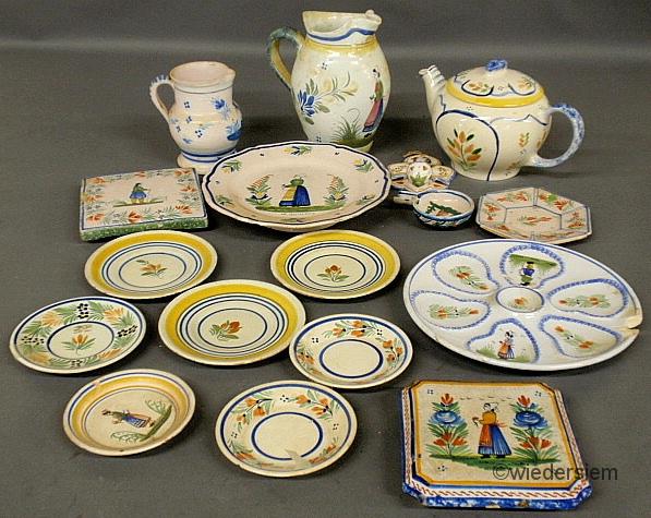 Seventeen pieces of Quimper
