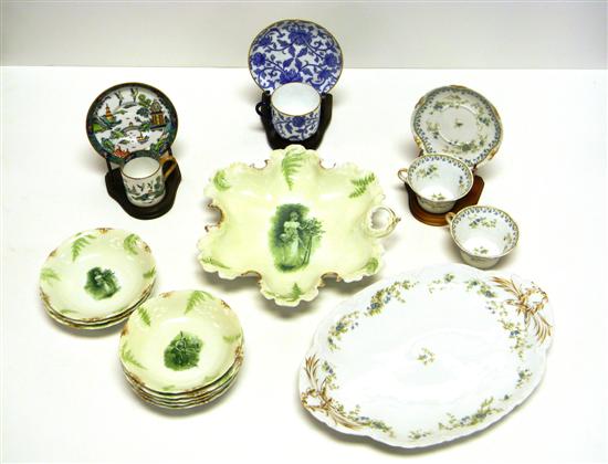 Seventeen pieces of transferware