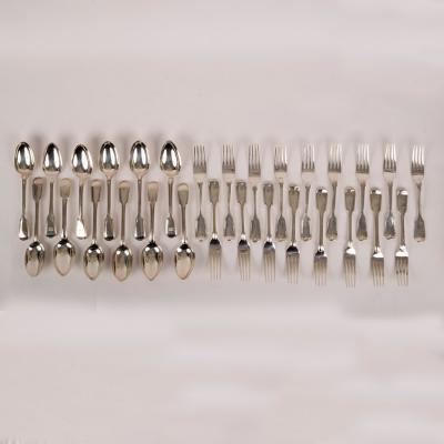 Seventeen silver fiddle and