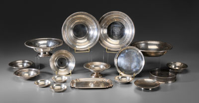 Seventeen Sterling Dog Trophies