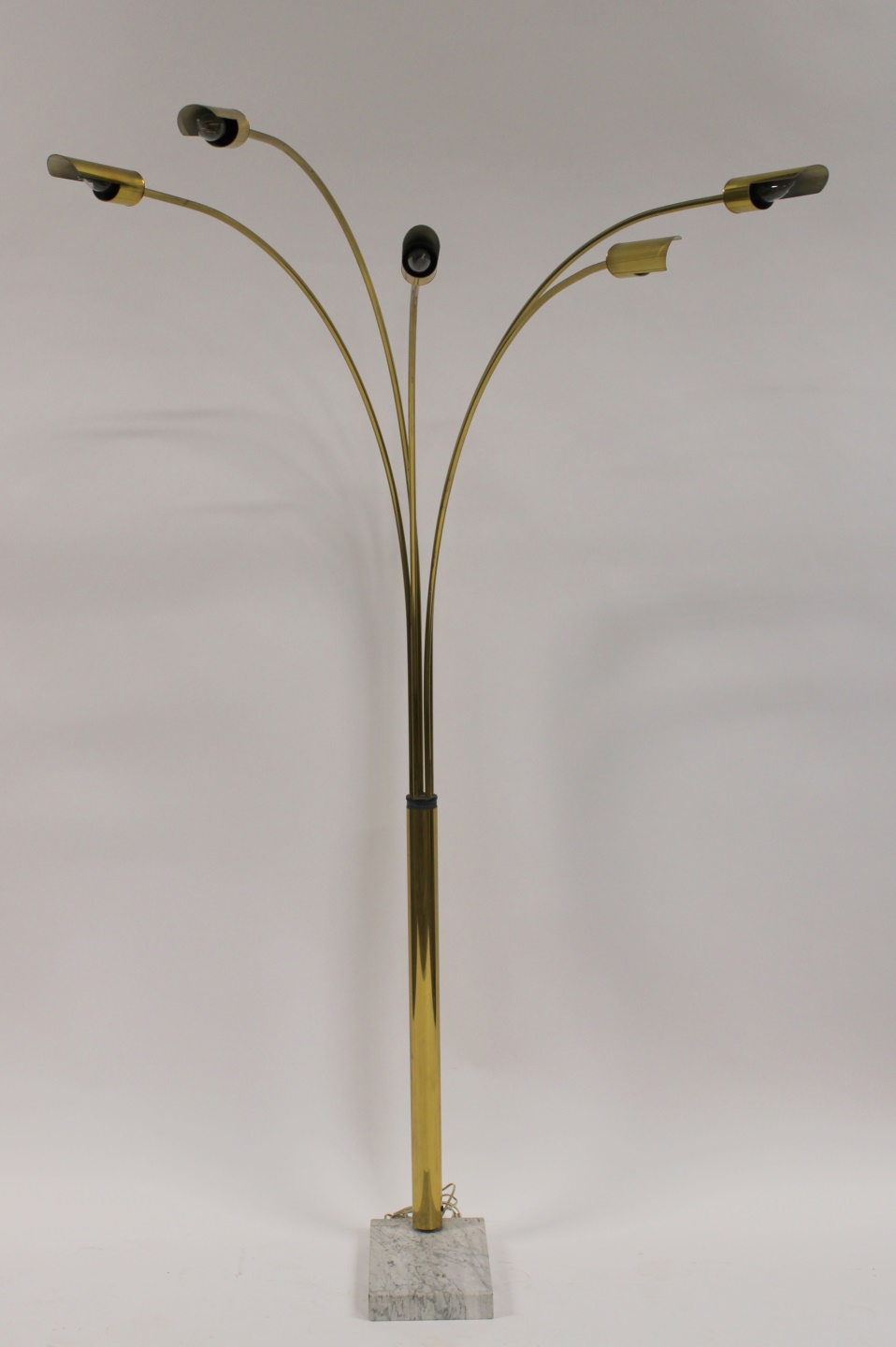 SEVENTIES BRASS MULTI ARM ARC LAMP.