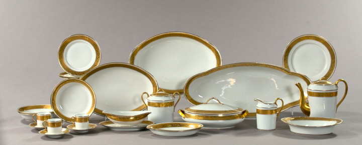 Seventy-Three-Piece Limoges "Chased