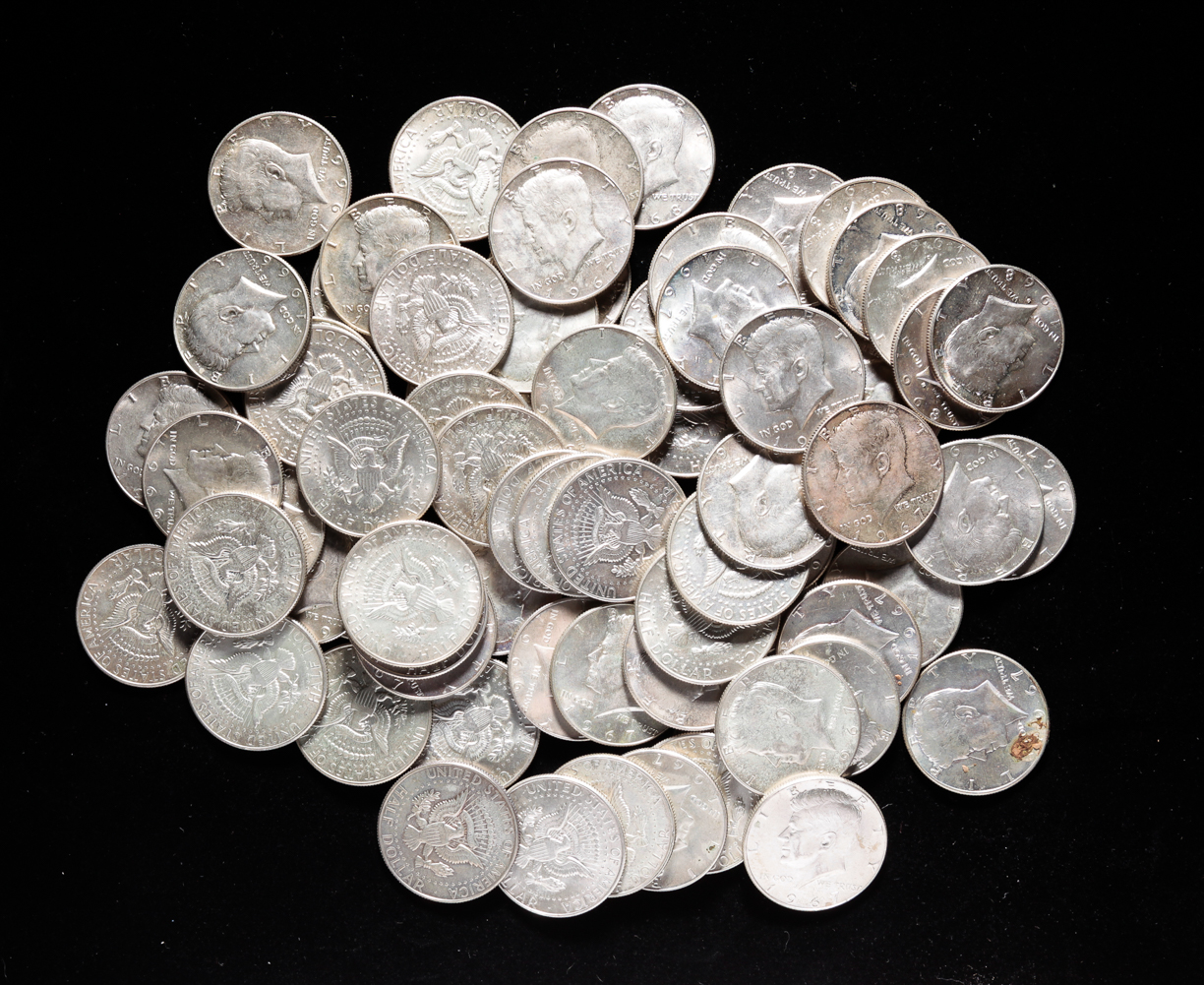 SEVENTY-TWO 40% SILVER KENNEDY HALF