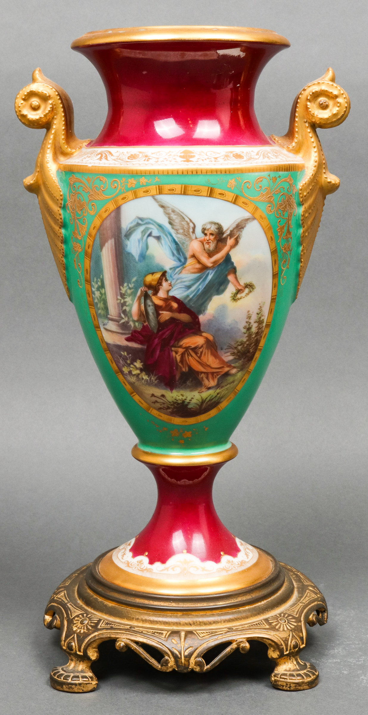 SEVRES ATTR. BRONZE MOUNTED PAINTED