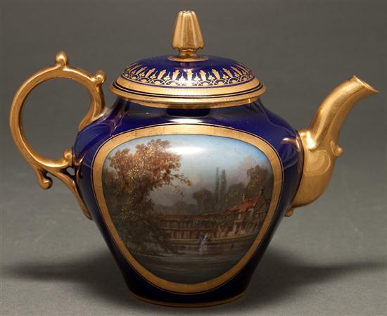Sevres bleu de roi  and parcel-gilt