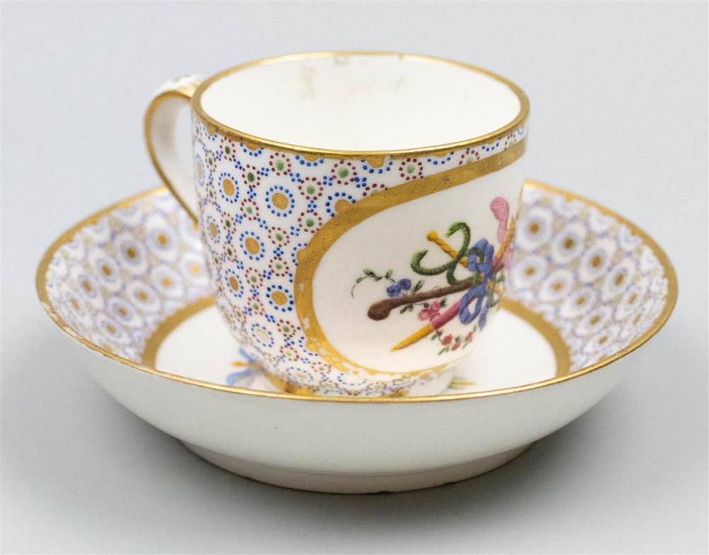 SEVRES CUP AND SAUCER (GOBLET