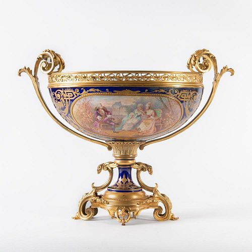 SEVRES FINELY PAINTED CENTERPIECE