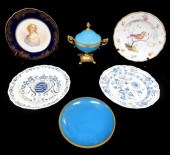 SEVRES, MEISSEN, ETC., SIX PIE