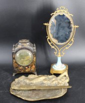 SEVRES MIRROR, CLOCK & BRONZE