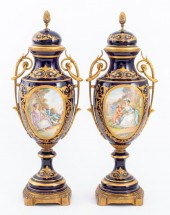 SEVRES ORMOLU MOUNTED COBALT P