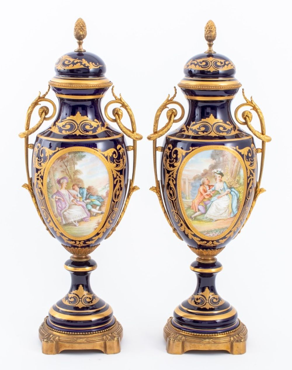 SEVRES ORMOLU MOUNTED COBALT