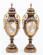 SEVRES ORMOLU MOUNTED COBALT P