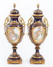 SEVRES ORMOLU MOUNTED COBALT P