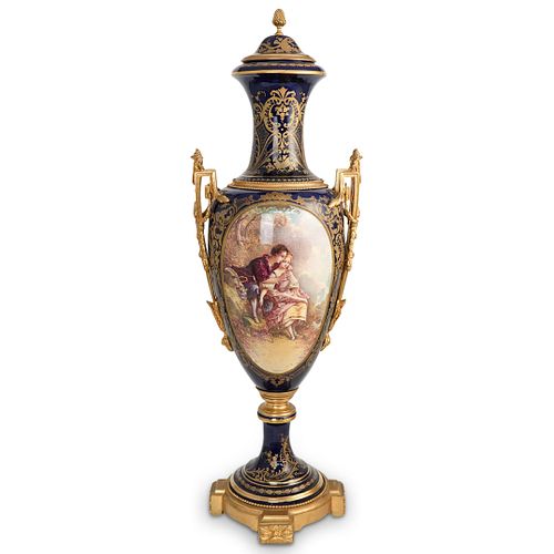 SEVRES PORCELAIN BRONZE MOUNTED