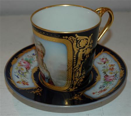 Sevres Porcelain Cup and Saucer 