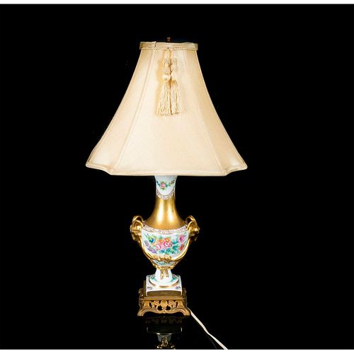 SEVRES PORCELAIN LAMP, GOAT