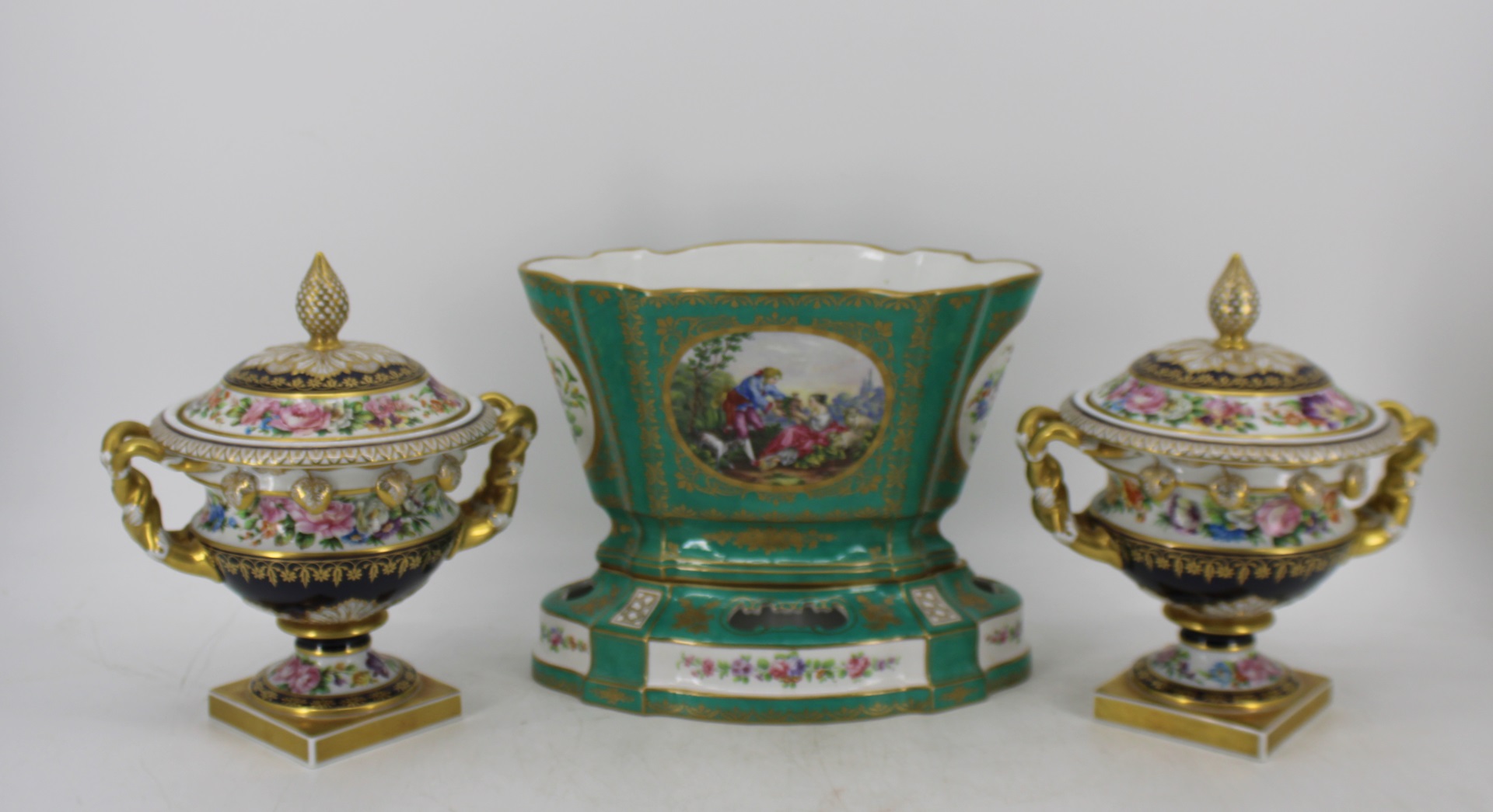 SEVRES PORCELAIN PLANTER ON STAND