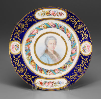 Sevres porcelain portrait plate,