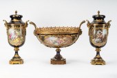SEVRES PORCELAIN THREE-PIECE G