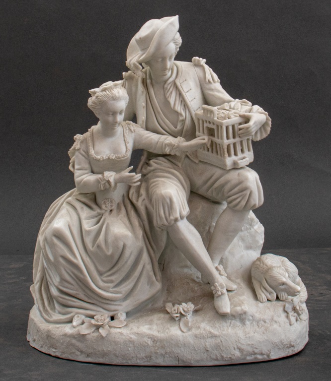 SEVRES STYLE BISQUE FIGURAL GENRE