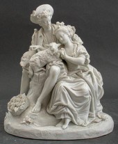 SEVRES STYLE BISQUE FIGURAL PA