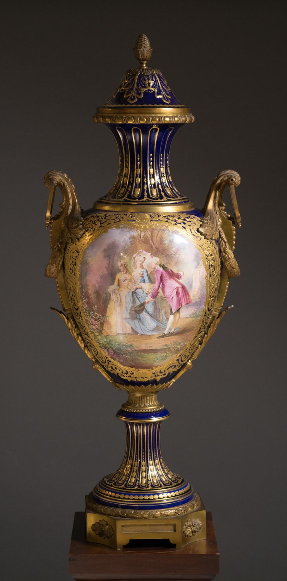 SEVRES STYLE BRONZE-MOUNTED