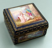Sevres style ceramic box, hand