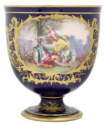 SEVRES STYLE CHALICE-FORM PORCELAIN