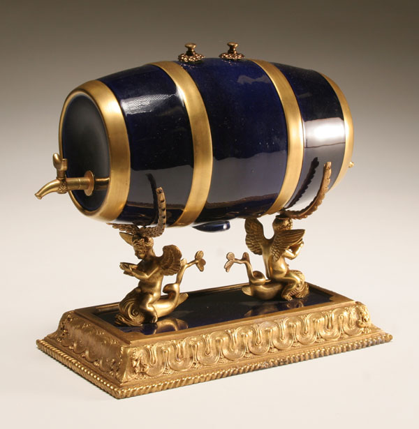 Sevres style cobalt and gilt