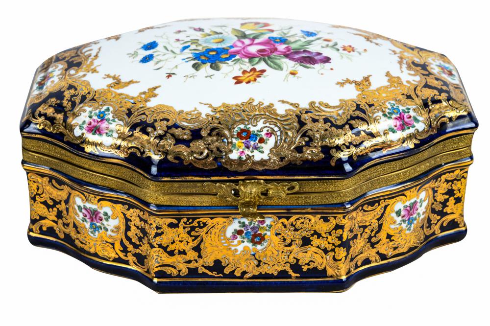 SEVRES-STYLE COBALT-GROUND GILT &