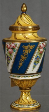 Sevres style covered porcelain