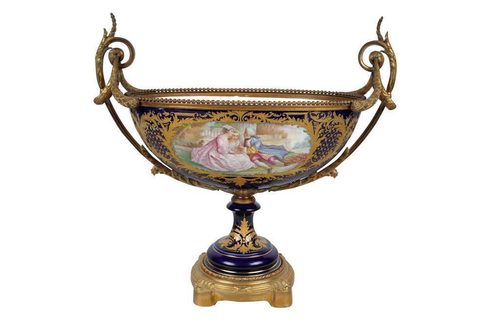 SEVRES STYLE ENAMELED PORCELAIN