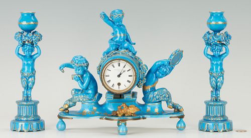 SEVRES STYLE FIGURAL BLUE PORCELAIN