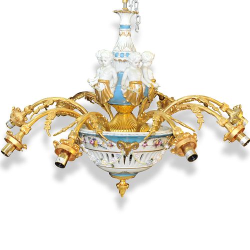 SEVRES STYLE GILT BRONZE AND