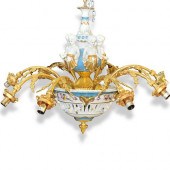 SEVRES STYLE GILT BRONZE AND P