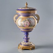 SÈVRES STYLE GILT BRONZE LIDDE