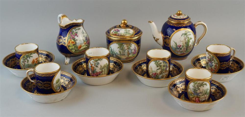 SEVRES STYLE GILT-HIGHLIGHTED