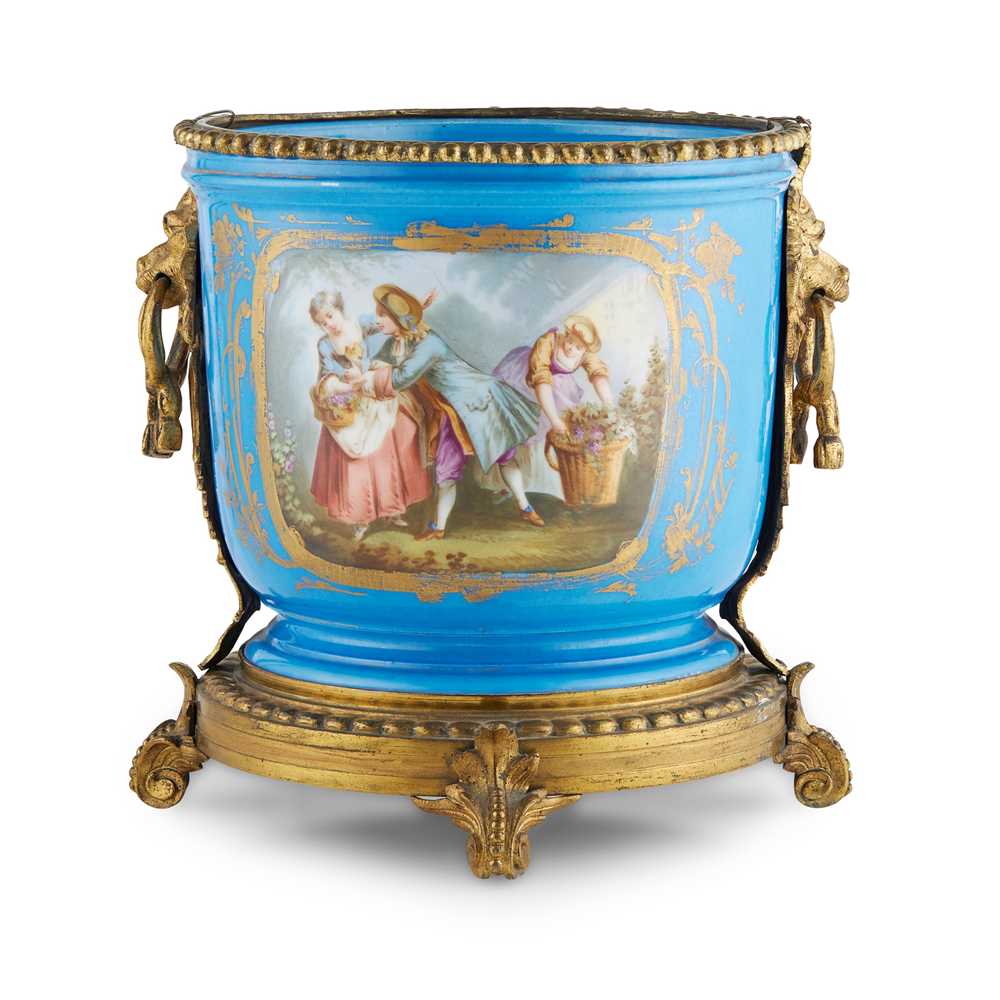 SÈVRES STYLE GILT METAL MOUNTED