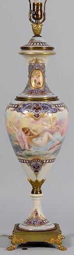 SEVRES STYLE LAMP, SIGNED