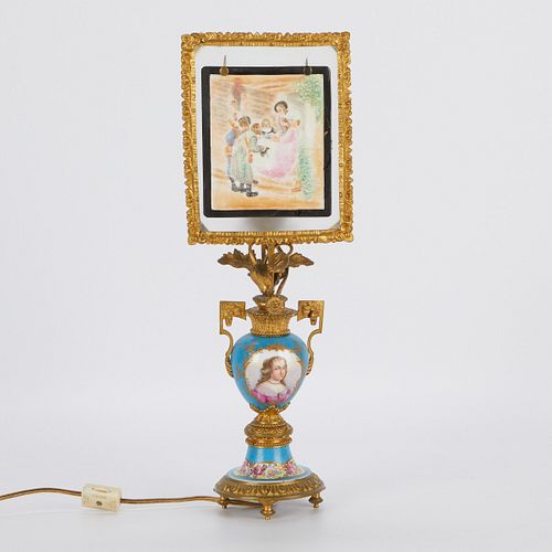 SEVRES STYLE LAMP W/ PORCELAIN
