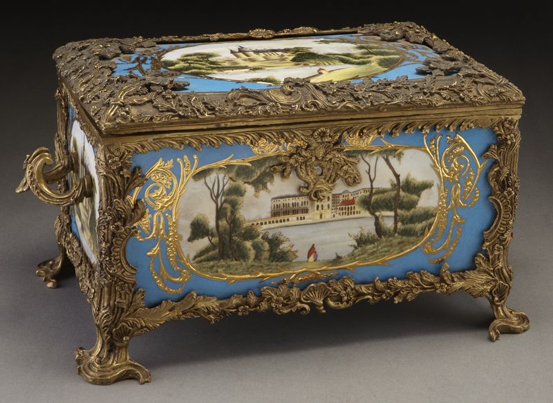 Sevres style ormolu mounted