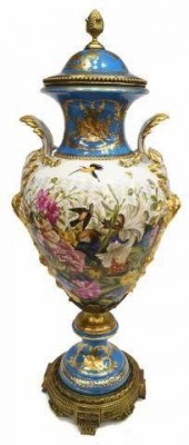 SEVRES STYLE PARCEL GILT & PAI